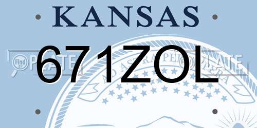671ZOL Kansas License Plate