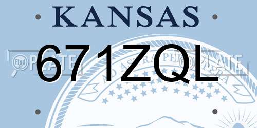 671ZQL Kansas License Plate