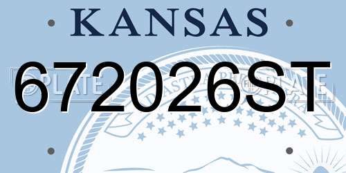 672026ST Kansas License Plate