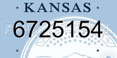 6725154 Kansas License Plate