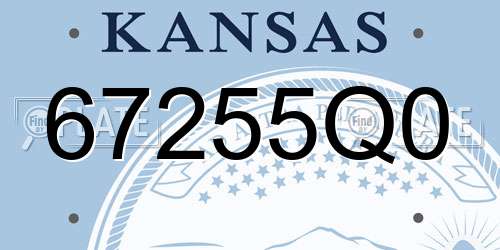67255Q0 Kansas License Plate