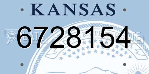 6728154 Kansas License Plate