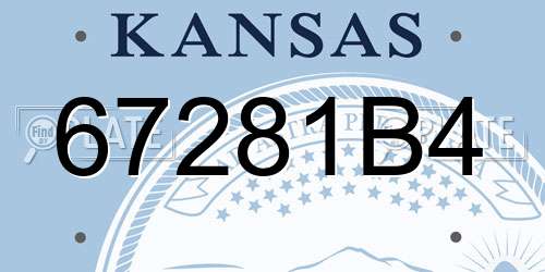 67281B4 Kansas License Plate