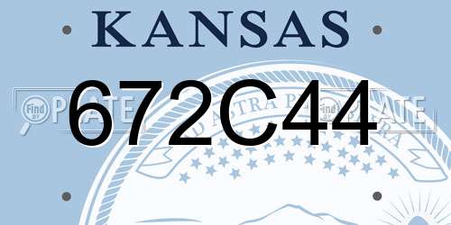 672C44 Kansas License Plate