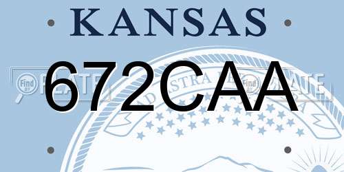 672CAA Kansas License Plate