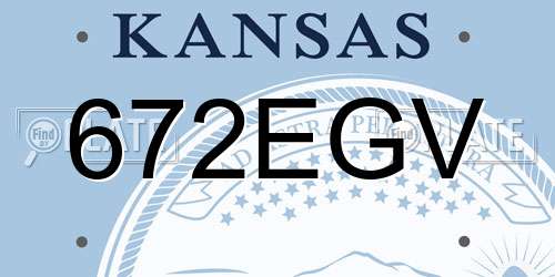 672EGV Kansas License Plate