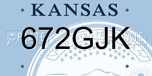 672GJK Kansas License Plate