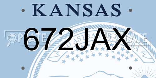 672JAX Kansas License Plate