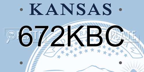 672KBC Kansas License Plate
