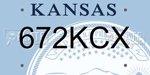 672KCX Kansas License Plate
