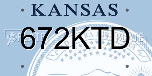 672KTD Kansas License Plate
