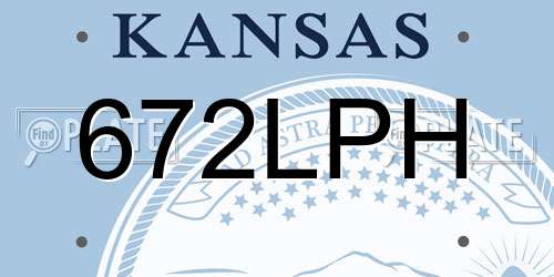 672LPH Kansas License Plate