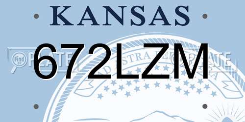 672LZM Kansas License Plate