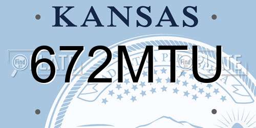 672MTU Kansas License Plate