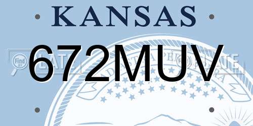 672MUV Kansas License Plate