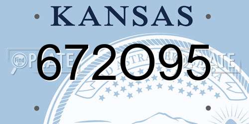 672O95 Kansas License Plate