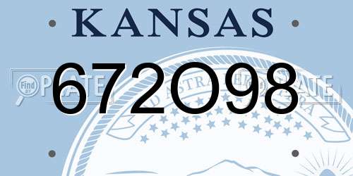 672O98 Kansas License Plate