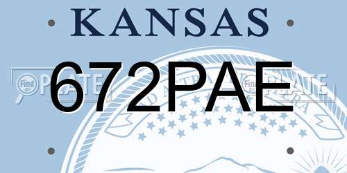672PAE Kansas License Plate