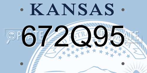 672Q95 Kansas License Plate