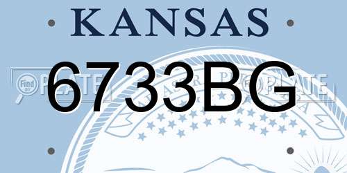 6733BG Kansas License Plate