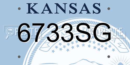 6733SG Kansas License Plate