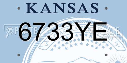6733YE Kansas License Plate