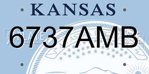 6737AMB Kansas License Plate