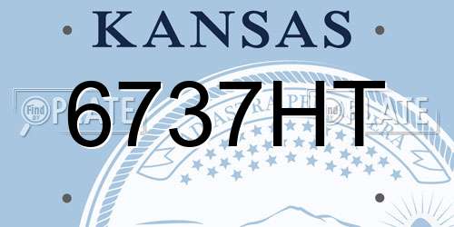 6737HT Kansas License Plate