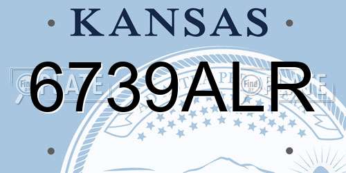 6739ALR Kansas License Plate