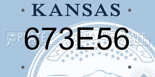 673E56 Kansas License Plate