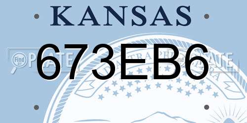 673EB6 Kansas License Plate
