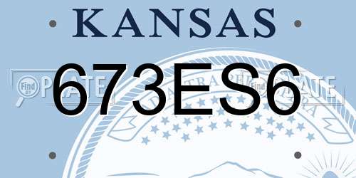 673ES6 Kansas License Plate