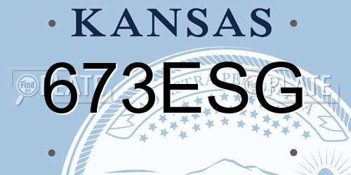 673ESG Kansas License Plate