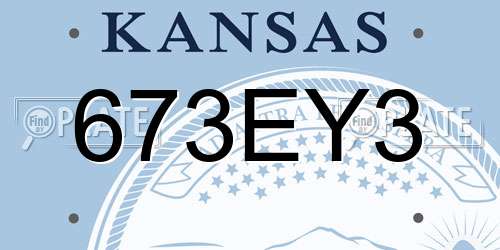 673EY3 Kansas License Plate