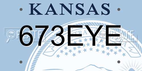 673EYE Kansas License Plate