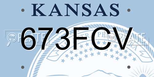 673FCV Kansas License Plate