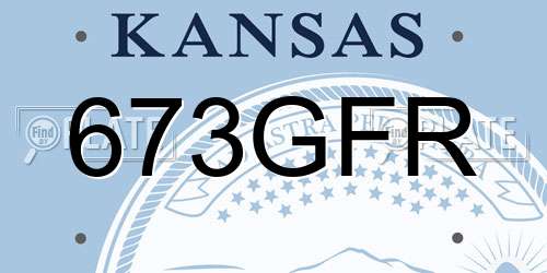 673GFR Kansas License Plate