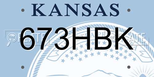 673HBK Kansas License Plate