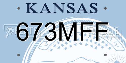 673MFF Kansas License Plate