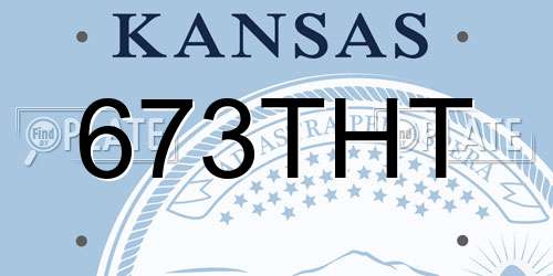 673THT Kansas License Plate