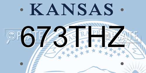 673THZ Kansas License Plate