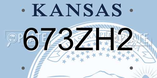 673ZH2 Kansas License Plate