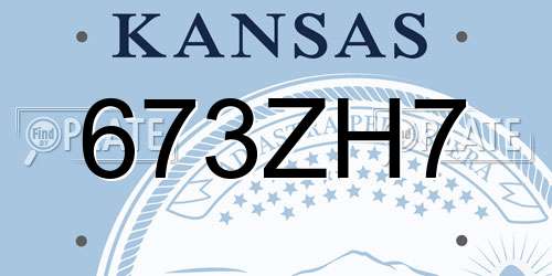 673ZH7 Kansas License Plate