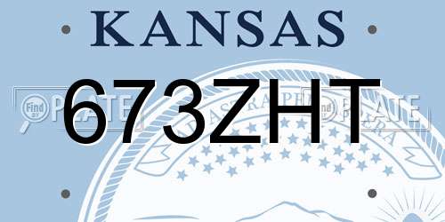673ZHT Kansas License Plate