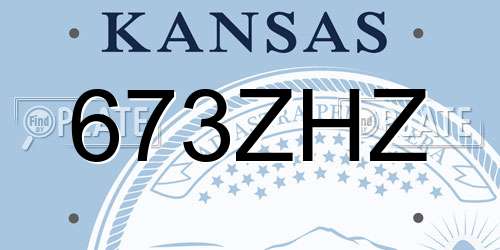 673ZHZ Kansas License Plate