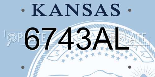 6743AL Kansas License Plate