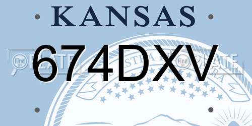 674DXV Kansas License Plate
