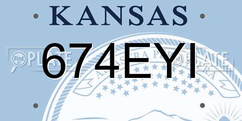 674EYI Kansas License Plate
