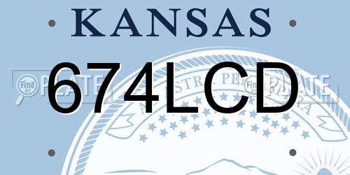 674LCD Kansas License Plate