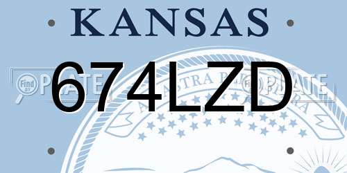 674LZD Kansas License Plate